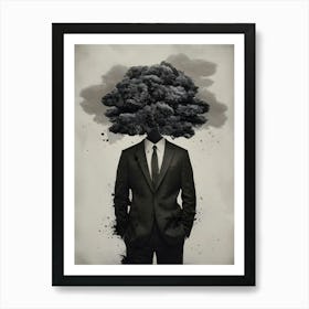 Man With A Tree On His Head Art Print