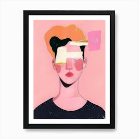 Person With A Pink Head Art Print