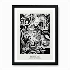 Symbiosis Abstract Black And White 8 Poster Art Print