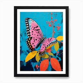 Pop Art Eastern Tailed Blue Butterfly  4 Art Print