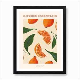 Citrus Fruit Pattern Illustration 1 Poster Art Print