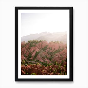 Red Atlas Mountains Of Ourika Morocco Art Print
