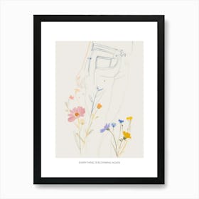 Everything Is Blooming Again Poster Jean Line Art Flowers 6 Art Print