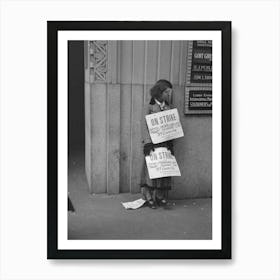 A Picket On 7th Avenue, New York City By Russell Lee Art Print
