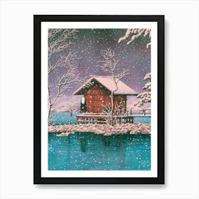 Kaonashi under the snow - Ukiyo-e Art Print