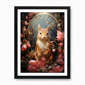 Floral Fantasy Hedgehog Art Print