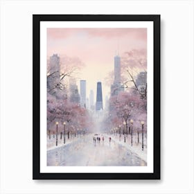 Dreamy Winter Painting Chicago Usa 4 Art Print