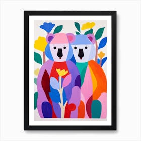 Colourful Kids Animal Art Koala 2 Art Print