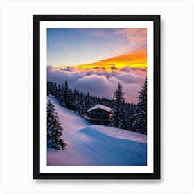 Hemsedal, Norway Sunrise Skiing Poster Art Print