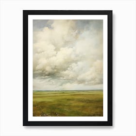 Cloudy Farm Sky Painting Art Print