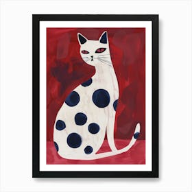 Polka Dot Cat 7 Art Print