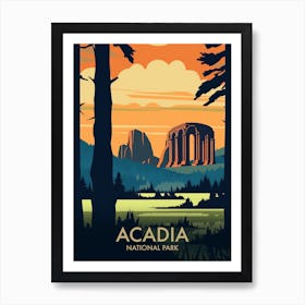 Acadia National Park Vintage Travel Poster 9 Art Print