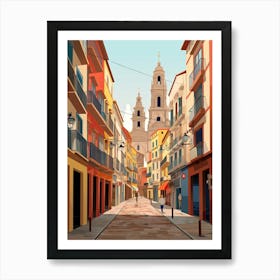 San Sebastian, Spain, Graphic Illustration 3 Art Print