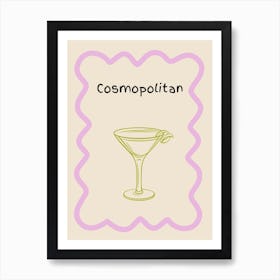 Cosmopolitan Doodle Poster Lilac & Green Art Print