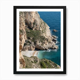 Cliffs and serene cove on the Mediterranean coast Art Print