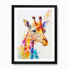 Giraffe Water Color Art Print