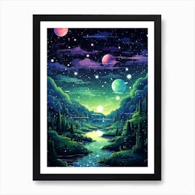 Galaxy Landscape Art Print