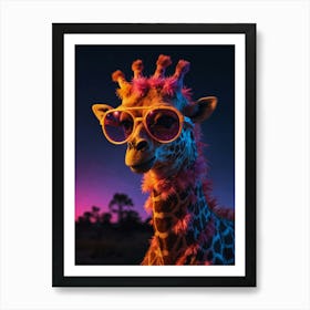 Giraffe With Sunglasses Art Print