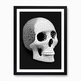 Skull With Terrazzo 3 Patterns Doodle Art Print