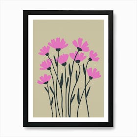 Minimal Pink Flowers Poster