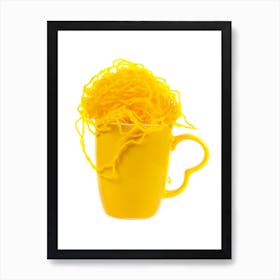 Yellow Yarn In A Cup Art Print