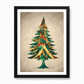 Christmas Tree vector art 3, Christmas Tree, Christmas vector art, Vector Art, Christmas art Art Print