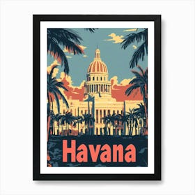 Aihrgdesign A Retro Travel Poster For Havana Featuring The Gr 9ecc3dfb 981d 4e58 Abd4 A2b1832c3a68 1 Art Print