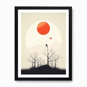 Birds And Trees Minimalist Art Print