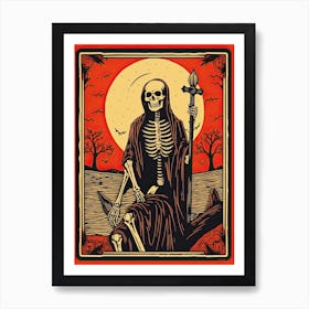 Death Tarot Card, Vintage 3 Art Print