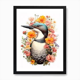 Bird With A Flower Crown Common Loon 2 Art Print