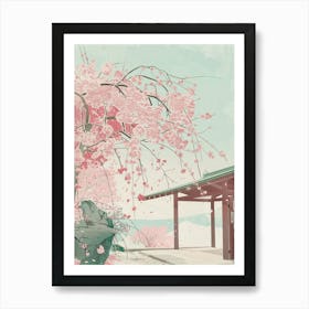 Kyoto Japan 7 Retro Illustration Art Print