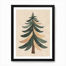 Balsam Tree Minimal Japandi Illustration 2 Art Print