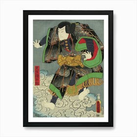 Näyttelijä Ichikawa Ichizo Näytelmässä Irifune Soga Nihon No Torikachi (Sogan Suku Valloittaa Japanin), 1857, By Art Print