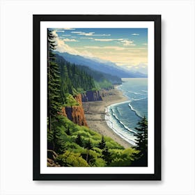 Olympic National Park Retro Pop Art 6 Art Print