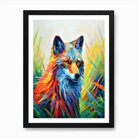 Fox In The Grass - Fox Painting Art Print