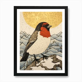 Bird Illustration Cowbird 2 Art Print