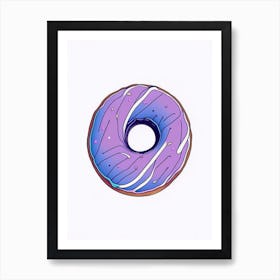 Blueberry Donut Abstract Line Drawing 1 Art Print