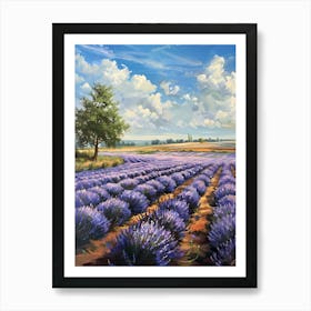 Lavender Field And Tree Art Print