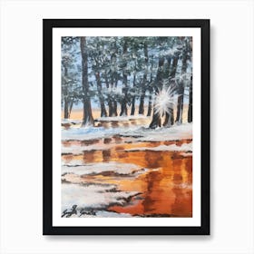 Winter lake Art Print