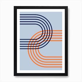 Counterbalance Orange Blue Art Print