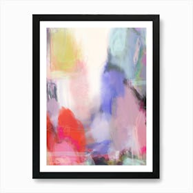 LIVING  THE DREAM -  coltxwilde, abstract,contemporary art, a dream like abstract with blue, red, pink, purple blue black with an ethereal mood by colt x wilde Art Print