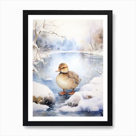 Snowy Duckling 3 Art Print