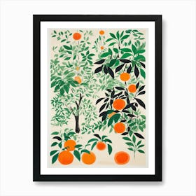 Tangerine Fruit Drawing 2 Art Print