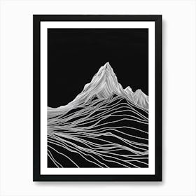 Geal Charn Alder Mountain Line Drawing 2 Art Print