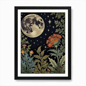 Landscape Moon In Forest Style William Morris 5 Art Print