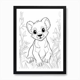 Line Art Jungle Animal Fossa 2 Art Print