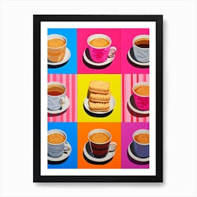 Coffee & Cookies Tile Effect Art Print