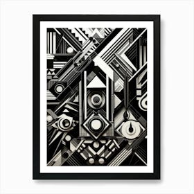 Technology Abstract Geometric Pattern 1 Art Print