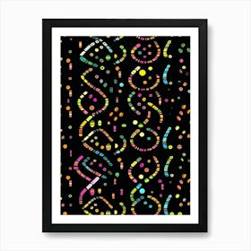 Watercolour Colour Lines Dna 4 Art Print