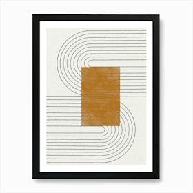 Neutral Beige Brown Modern Art Print
